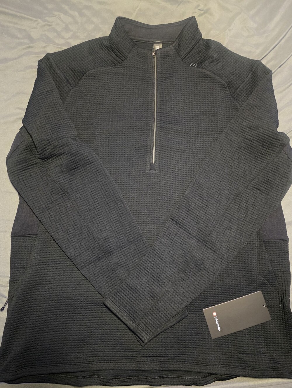 Lululemon Waffle Knit Half Zip Size XXL Black New